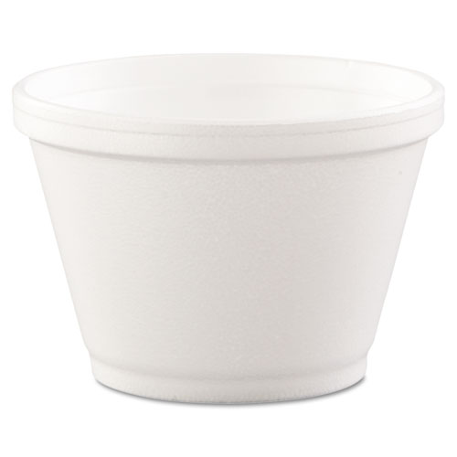 Dart® Foam Containers, 6 oz, White, 50/Bag, 20 Bags/Carton