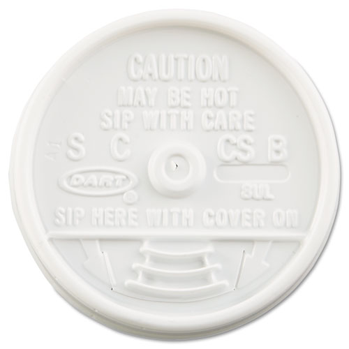 Image of Sip Thru Lids, Fits 6 oz to 10 oz Cups, White, 100/Pack, 10 Packs/Carton