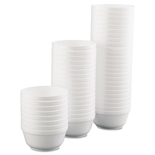 Image of Insulated Foam Bowls, 12 oz, White, 50/Pack, 20 Packs/Carton