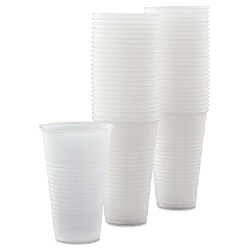 Image of Dart® High-Impact Polystyrene Cold Cups, 16 Oz, Translucent, 50 Cups/Sleeve, 20 Sleeves/Carton