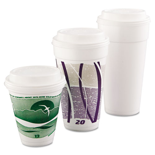 Image of Cappuccino Dome Sipper Lids, Fits 12 oz to 24 oz Cups, White, 1,000/Carton