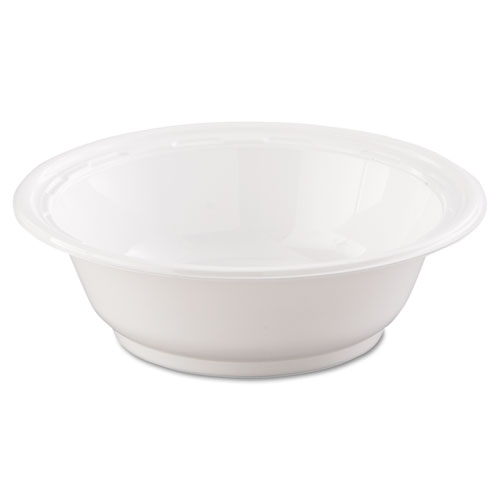 Dart® Famous Service Plastic Dinnerware, Bowl, 12 Oz, White, 125/Pack, 8 Packs/Carton