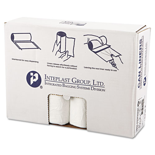Image of Low-Density Commercial Can Liners, 16 gal, 0.5 mil, 24" x 32", White, 50 Bags/Roll, 10 Rolls/Carton