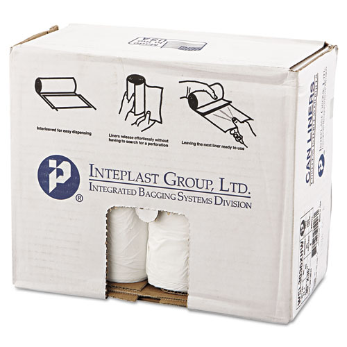 Image of Low-Density Commercial Can Liners, 30 gal, 0.8 mil, 30" x 36", White, 25 Bags/Roll, 8 Rolls/Carton