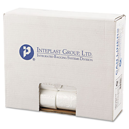 Image of Inteplast Group Low-Density Commercial Can Liners, 10 Gal, 0.35 Mil, 24" X 24", Clear, 50 Bags/Roll, 20 Rolls/Carton