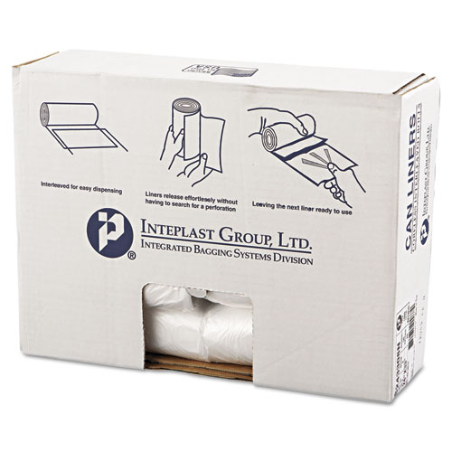 Image of High-Density Commercial Can Liners, 16 gal, 8 microns, 24" x 33", Natural, 50 Bags/Roll, 20 Rolls/Carton