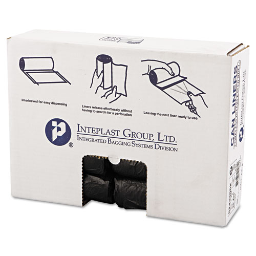 High-Density Commercial Can Liners, 16 gal, 6 microns, 24" x 33", Black, 50 Bags/Roll, 20 Rolls/Carton