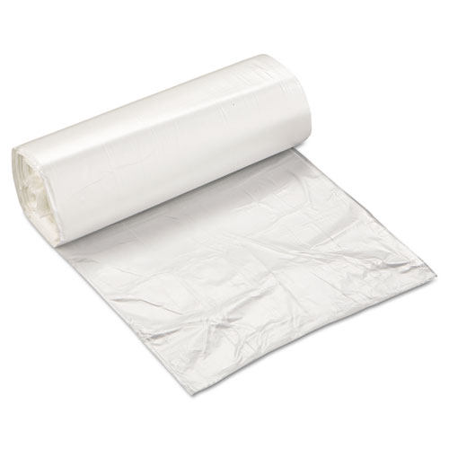 High-Density Commercial Can Liners, 10 gal, 5 mic, 24" x 24", Natural, 50 Bags/Roll, 20 Rolls/Carton