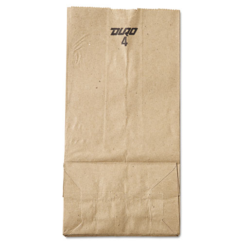 Grocery Paper Bags, 30 lb Capacity, #4, 5" x 3.33" x 9.75", Kraft, 500 Bags