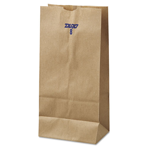 Grocery Paper Bags, 35 lb Capacity, #8, 6.13" x 4.17" x 12.44", Kraft, 500 Bags