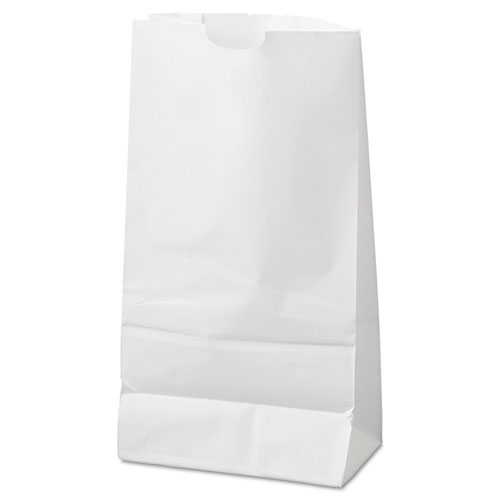 Grocery Paper Bags, 35 lbs Capacity, #6, 6"w x 3.63"d x 11.06"h, White, 500 Bags