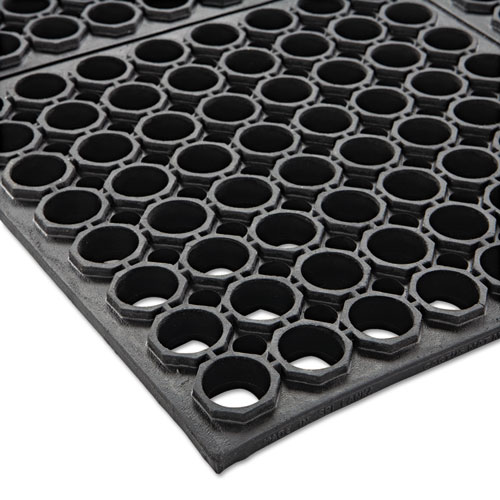 Image of Crown Safewalk Heavy-Duty Anti-Fatigue Drainage Mat, General Purpose, 36 X 60, Black