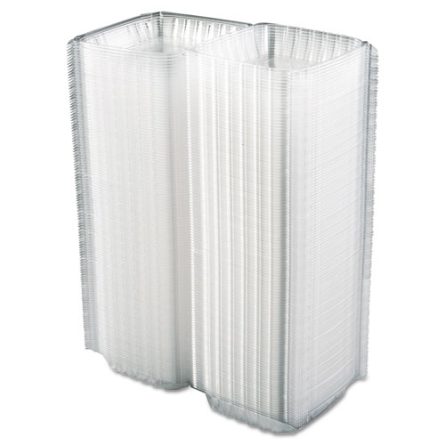 Image of Dart® Clearseal Hinged-Lid Plastic Containers, 8.3 X 8.3 X 3, Clear, Plastic, 250/Carton