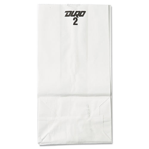Grocery Paper Bags, 30 lb Capacity, #2, 4.31" x 2.44" x 7.88", White, 500 Bags
