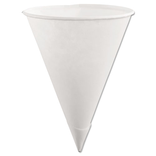 Paper Cone Cups, 6oz, White, 200/Pack, 12 Packs/Carton