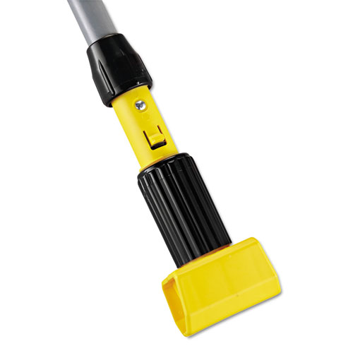 Gripper Aluminum Mop Handle, 1.13" dia x 60", Gray/Yellow