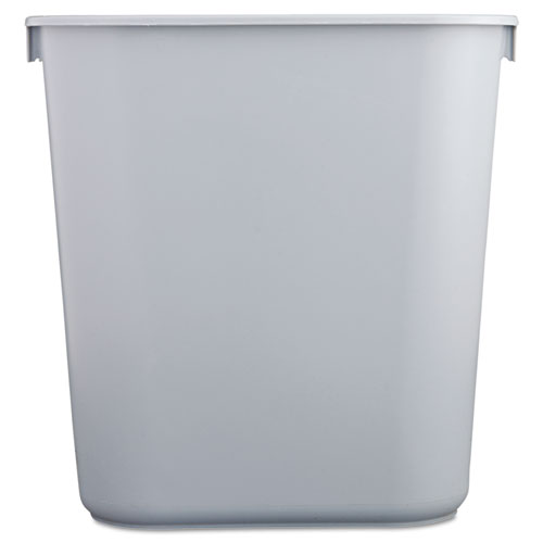 Image of Rubbermaid® Commercial Deskside Plastic Wastebasket, 3.5 Gal, Plastic, Gray