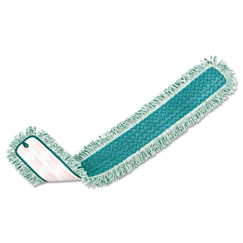 Image of Rubbermaid® Commercial Hygen™ Hygen Dust Mop Heads With Fringe, Green, 48", Microfiber