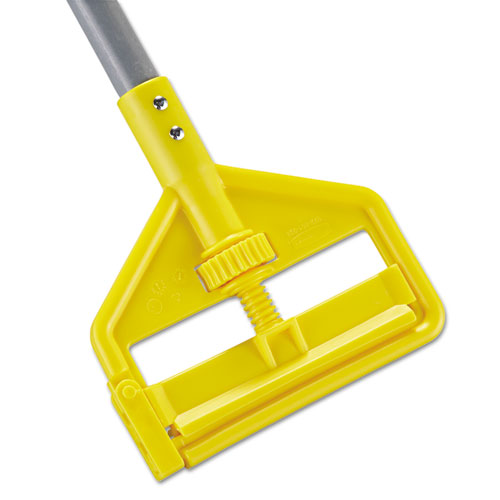 Invader Fiberglass Side-Gate Wet-Mop Handle, 1" dia x 54", Gray/Yellow