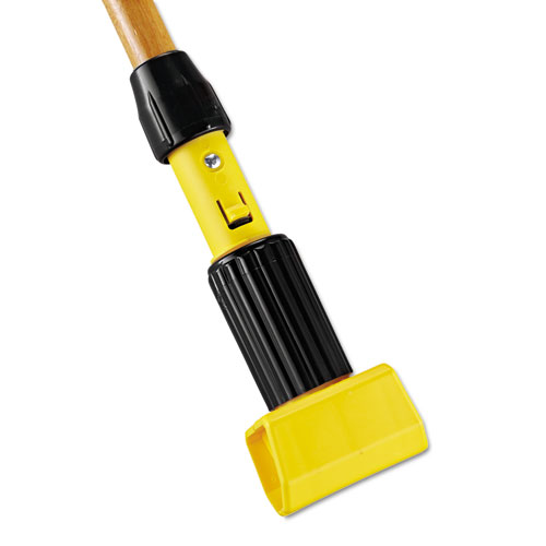 Image of Gripper Hardwood Mop Handle, 1.13" dia x 60", Natural/Yellow