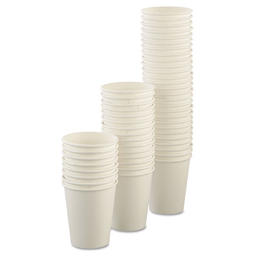 Image of Solo® Uncoated Paper Cups, Hot Drink, 8 Oz, White, 1,000/Carton