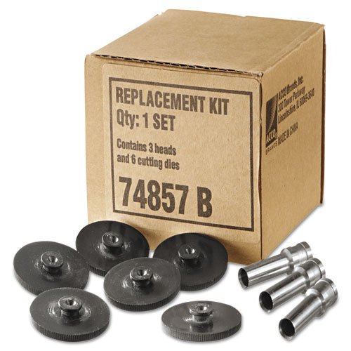 Image of Replacement Head Punch Set, Three Heads/Five Discs, 9/32 Diameter Hole, Gray