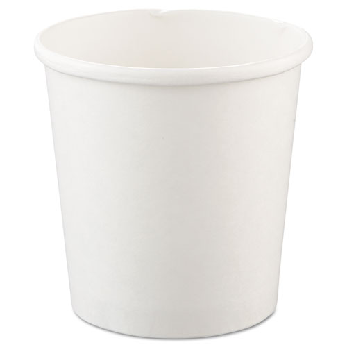Flexstyle Double Poly Paper Containers, 16 oz, White, Paper, 25/Pack, 20 Packs/Carton