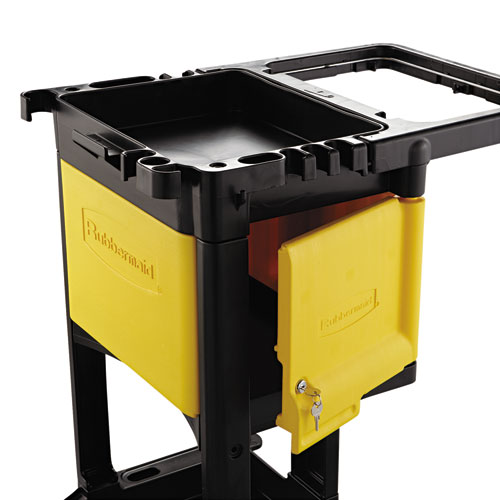 Image of Locking Cabinet, For Rubbermaid Commercial Cleaning Carts, Yellow