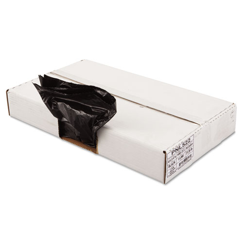 LINEAR LOW DENSITY CAN LINERS, 56 GAL, 1.6 MIL, 43" X 47", BLACK, 100/CARTON