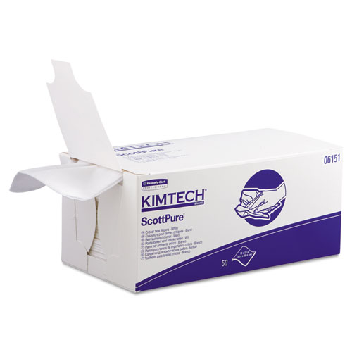 Kimtech™ SCOTTPURE Critical Task Wipers, 12 x 23, White, 50/Box, 8 Boxes/Carton