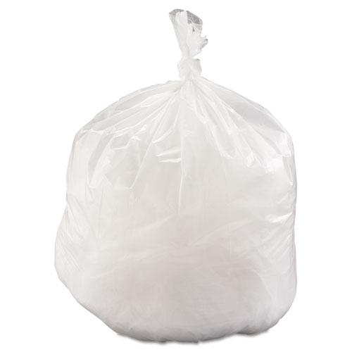 High-Density Commercial Can Liners Value Pack, 60 gal, 14 mic, 43" x 46", Clear, 25 Bags/Roll, 8 Rolls/Carton