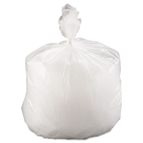 High-Density Commercial Can Liners Value Pack, 45 gal, 11 mic, 40" x 46", Clear, 25 Bags/Roll, 10 Rolls/Carton