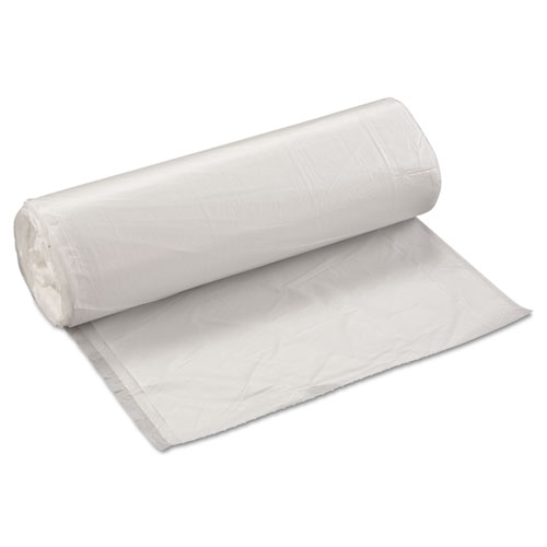 High-Density Commercial Can Liners, 60 gal, 14 mic, 38" x 60", Clear, 25 Bags/Roll, 8 Interleaved Rolls/Carton
