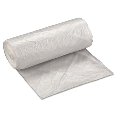 Image of High-Density Commercial Can Liners Value Pack, 16 gal, 7 microns, 24" x 31 ", Clear, 50 Bags/Roll, 20 Rolls/Carton