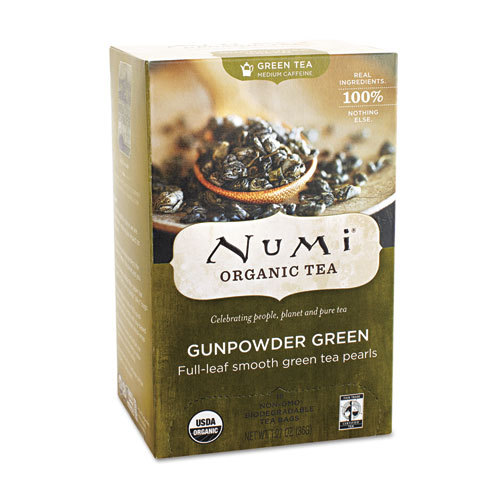 Organic Teas and Teasans, 1.27oz, Gunpowder Green, 18/Box