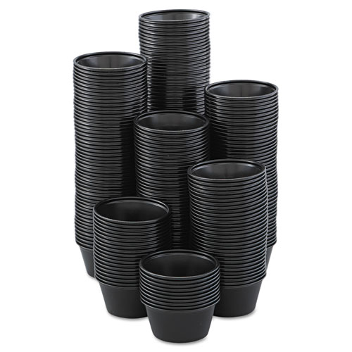 Image of Polystyrene Portion Cups, 2 oz, Black, 250/Bag, 10 Bags/Carton