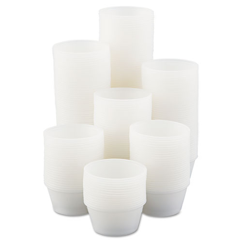 Image of Polystyrene Portion Cups, 3.25 oz, Translucent, 250/Bag, 10 Bags/Carton
