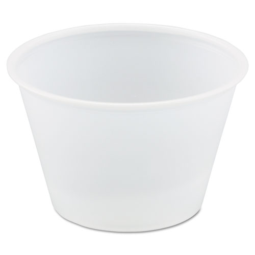 Image of Polystyrene Portion Cups, 4 oz, Translucent, 250/Bag, 10 Bags/Carton