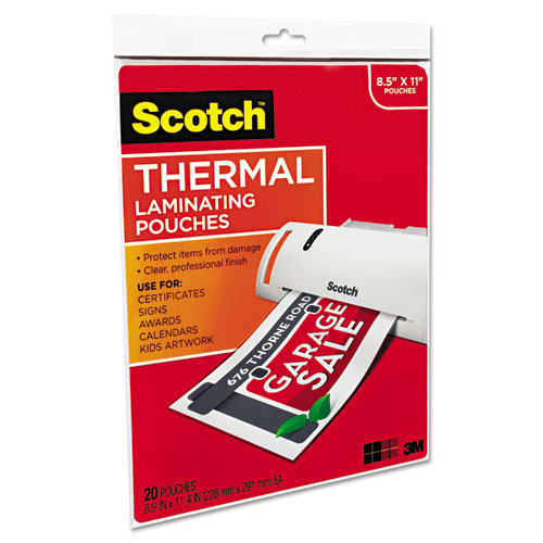 Image of Scotch™ Laminating Pouches, 3 Mil, 9" X 11.5", Gloss Clear, 20/Pack