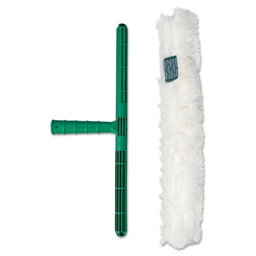 Unger® Original Strip Washer with Green Nylon Handle, White Cloth Sleeve, 14" Wide Blade
