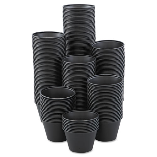 Image of Polystyrene Portion Cups, 4 oz, Black, 250/Bag, 10 Bags/Carton