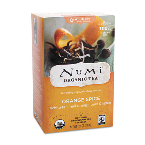 Organic Teas and Teasans, 1.58oz, White Orange Spice, 16/Box