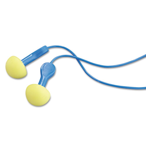 E A R Express Pod Plugs, Corded, 25nrr, Yellow/blue, 100 Pairs