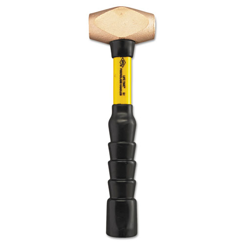 Classic Brass-Head Construction Hammer, 2.5lb, 15" Tool, Fiberglass Handle