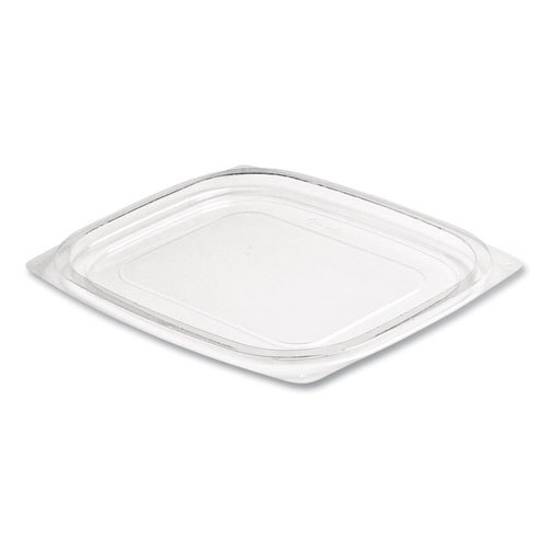 ClearPac Clear Container Lids, Flat, 4.9 x 5.9, Clear, Plastic, 63/Pack, 16 Packs/Carton