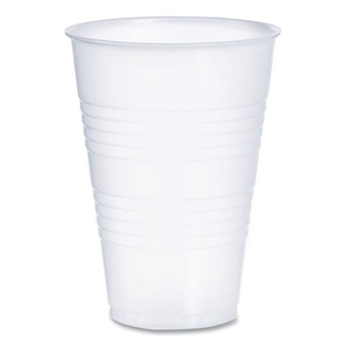 Image of High-Impact Polystyrene Cold Cups, 14 oz, Translucent, 50 Cups/Sleeve. 20 Sleeves/Carton