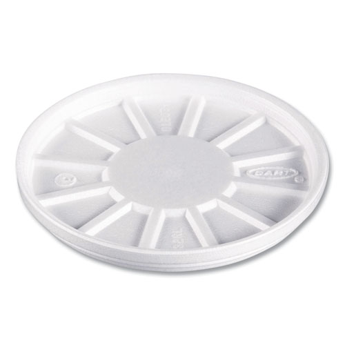 Vented Foam Lids, 8 oz to 60 oz Hot Cups, White, 50/Pack, 10 Packs/Carton