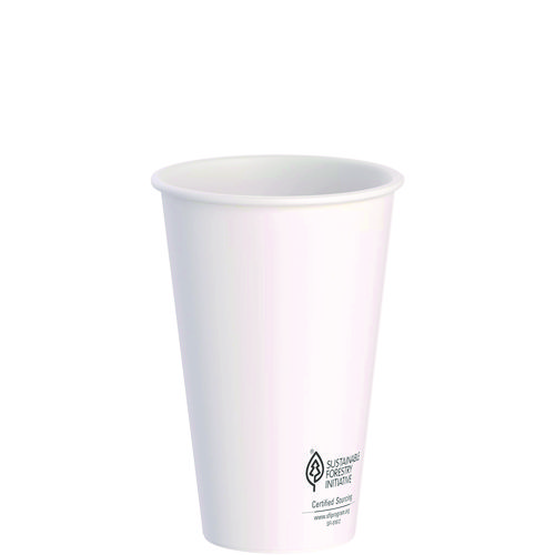 SOLO® Thermoguard Insulated Paper Hot Cups, 16 oz, White Sustainable Forest Print, 30/Pack