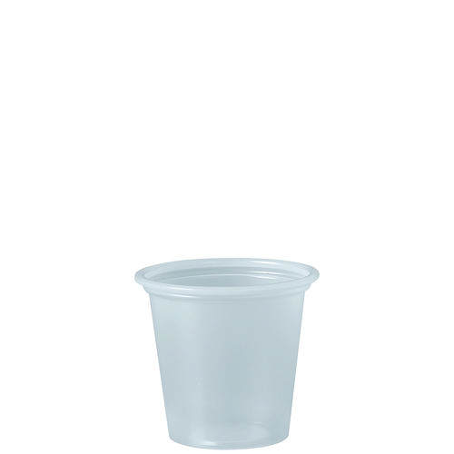 Image of Dart® Polystyrene Portion Cups, 1.25 Oz, Translucent, 2,500/Carton