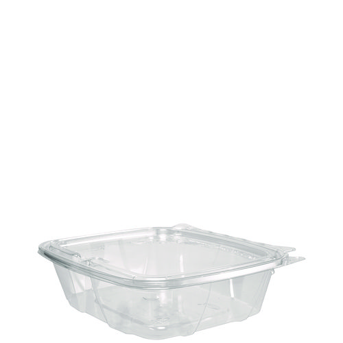 Dart® Clearpac Safeseal Tamper-Resistant/Evident Containers, Flat Lid, 24 Oz, 6.4 X 1.9 X 7.1, Clear, Plastic, 100/Bag, 2 Bags/Ct